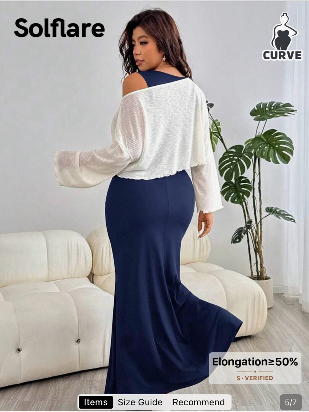 SHEIN Navy Maxi Skirt with White Shrug